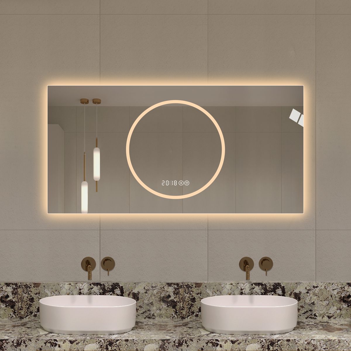 48 x 24 Anti-Fog LED Vanity Mirror