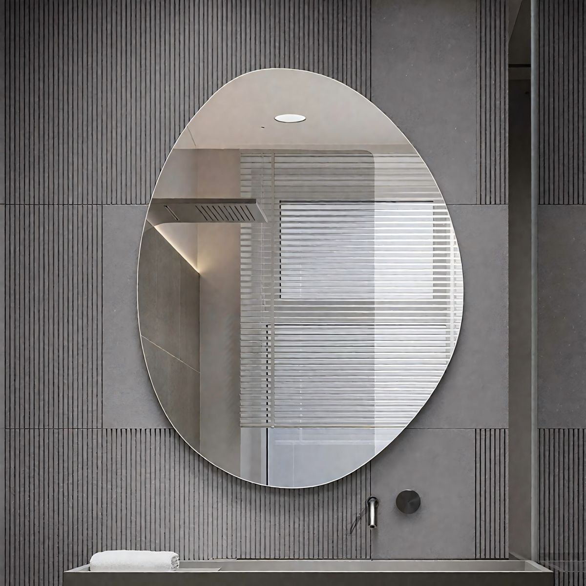 40 x 32 Modern Asymmetrical Wall Mirror — view 2