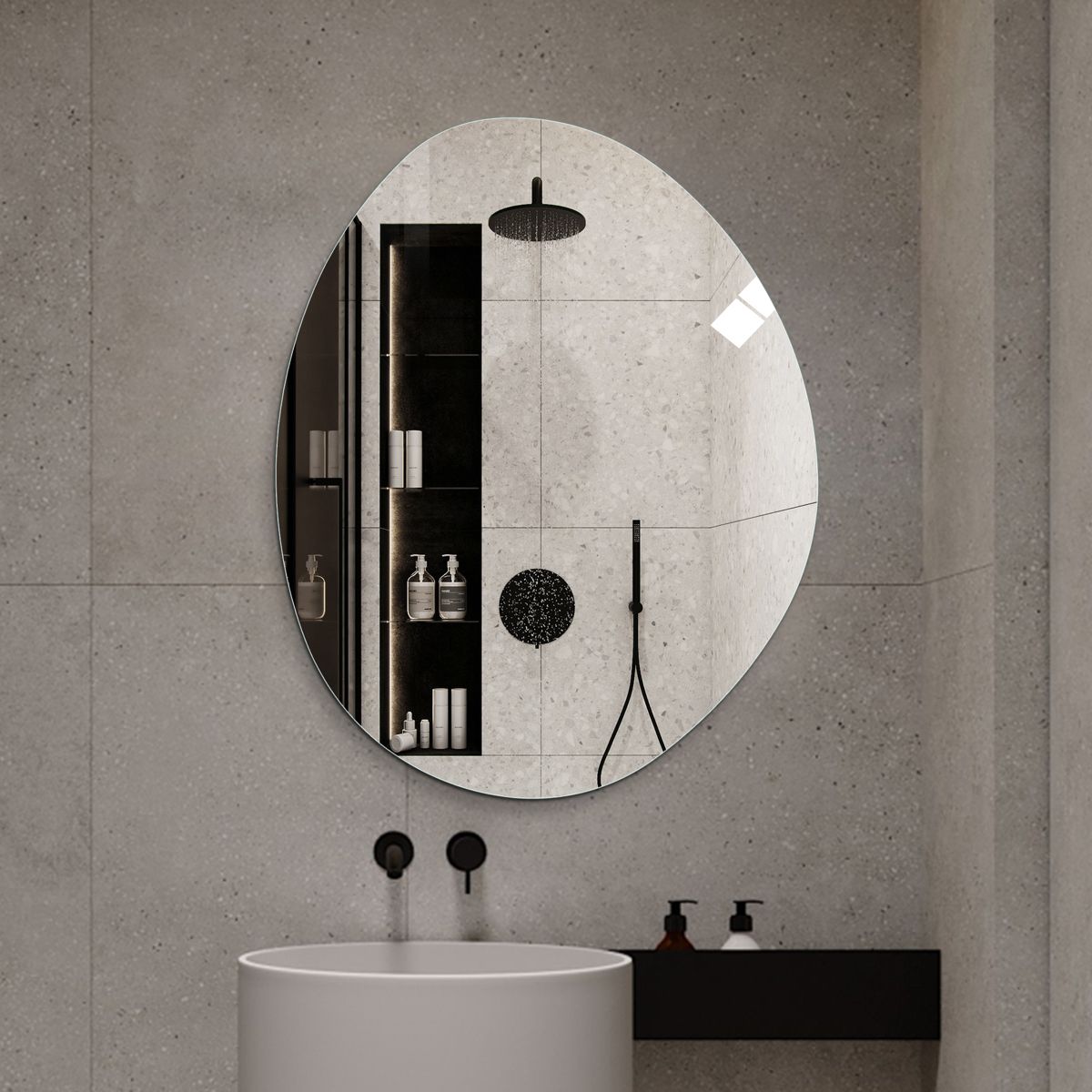 40 x 32 Modern Asymmetrical Wall Mirror — view 3