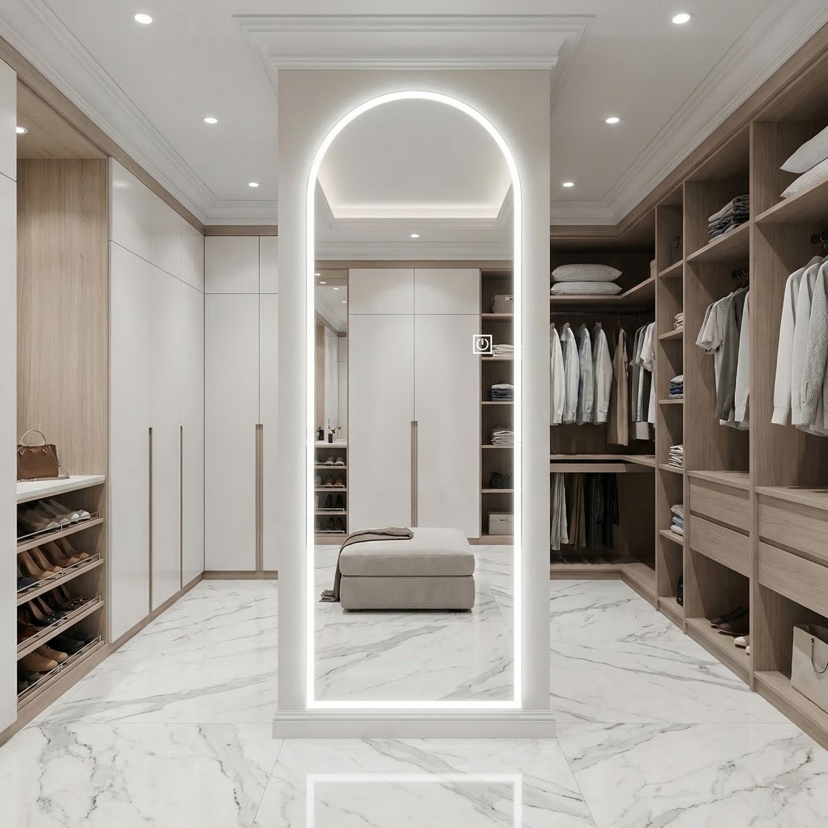 65x21-Inch Arched Frosted-Border LED Mirror — view 2