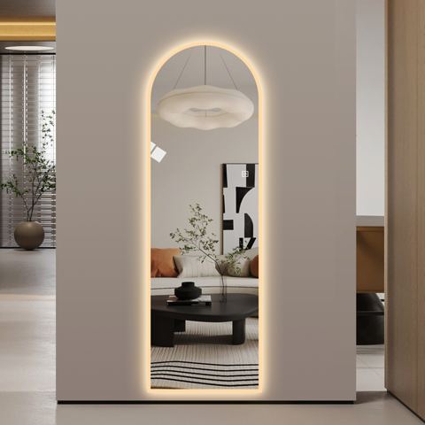 65x21-Inch Arched Frosted-Border LED Mirror