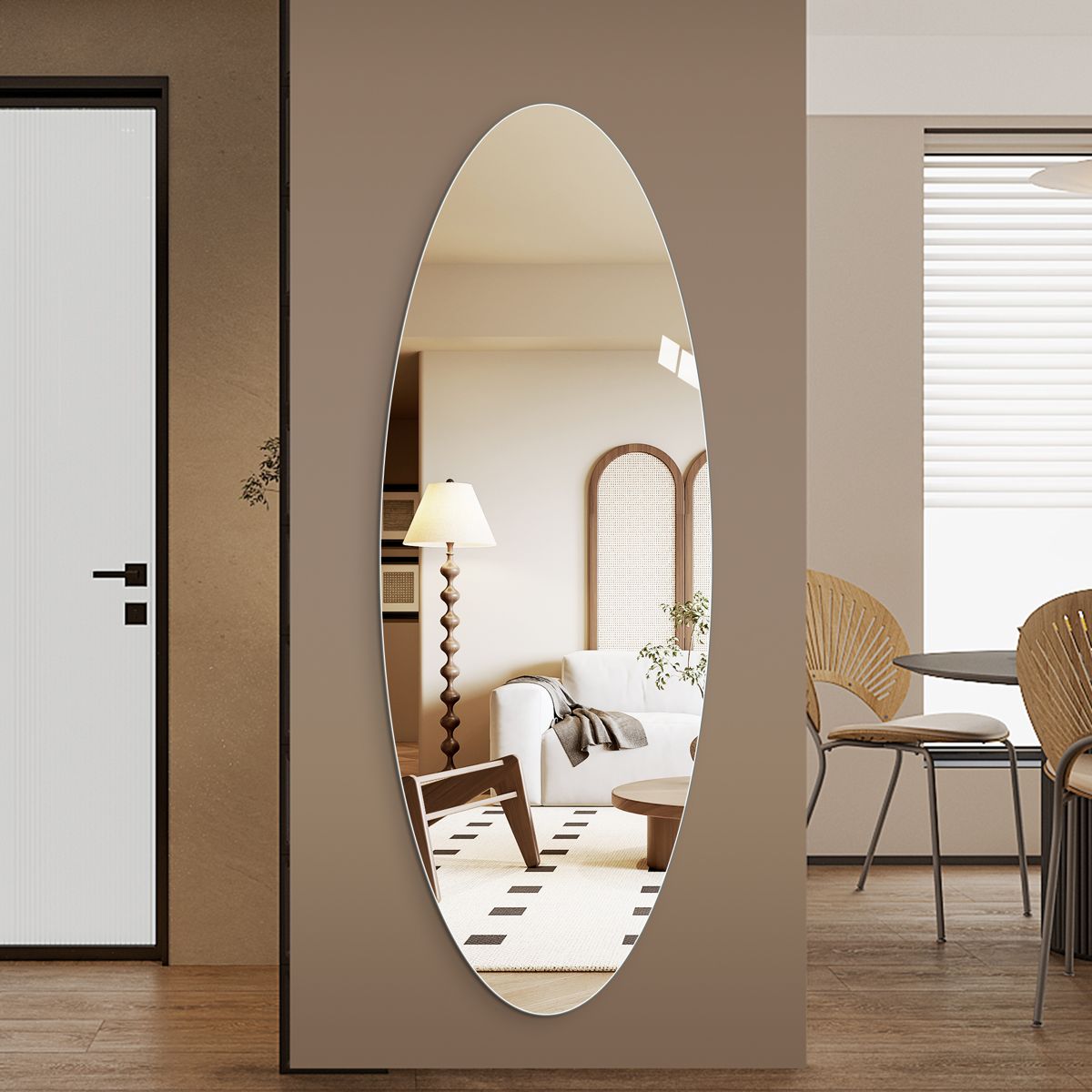 65-Inch Oval Full-Length Wall Mirror — view 2