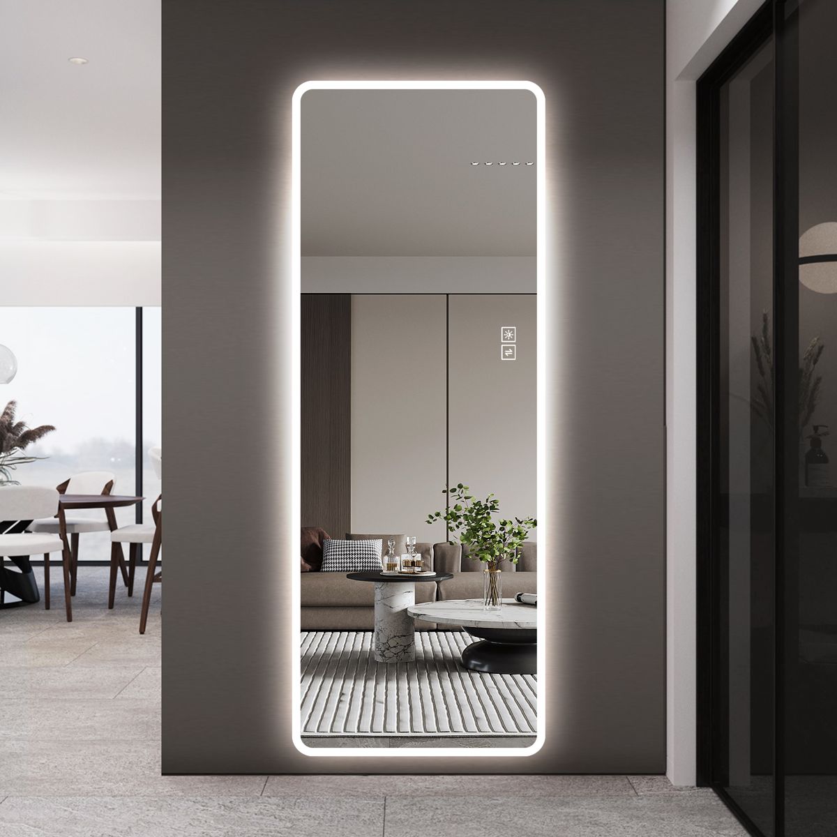 63x24-Inch Anti-Fog LED Full-Length Mirror