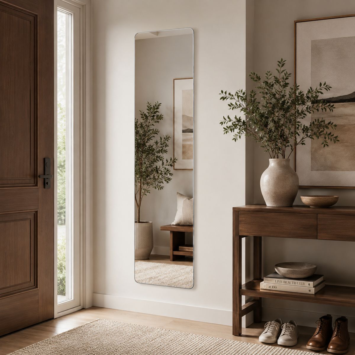 59x16-Inch Rectangular Full-Length Mirror — view 4