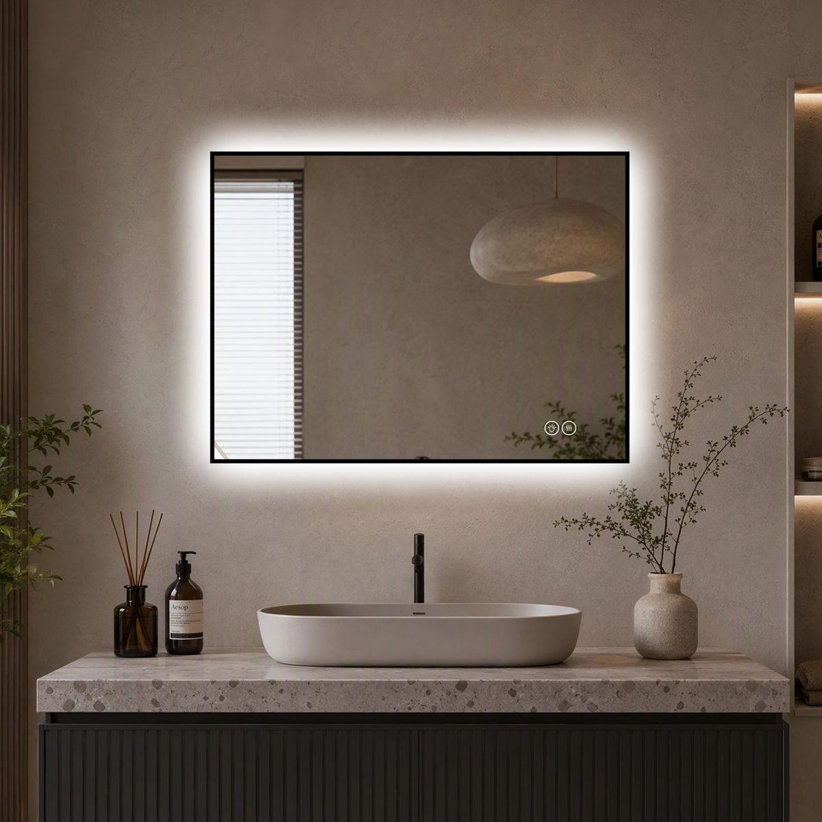 24 x 32 Aluminum Framed Backlit LED Mirror