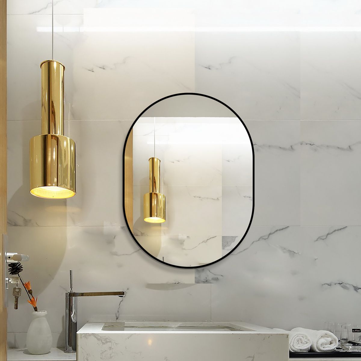 24 x 32 Capsule Mirror with Aluminum Frame — view 2