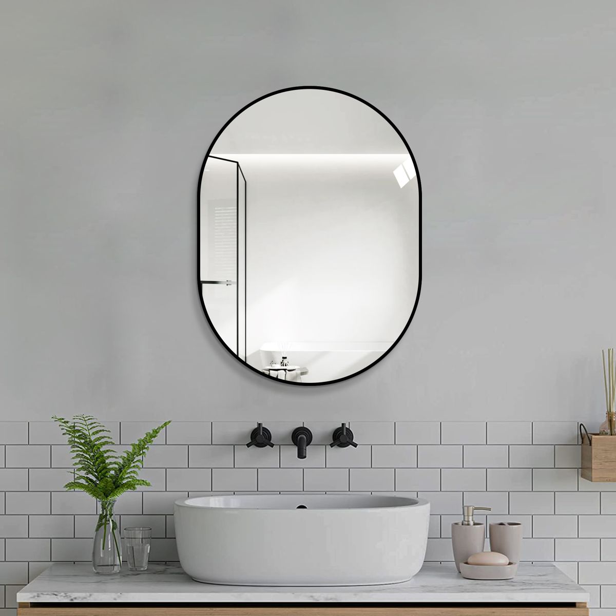 24 x 32 Capsule Mirror with Aluminum Frame — view 3