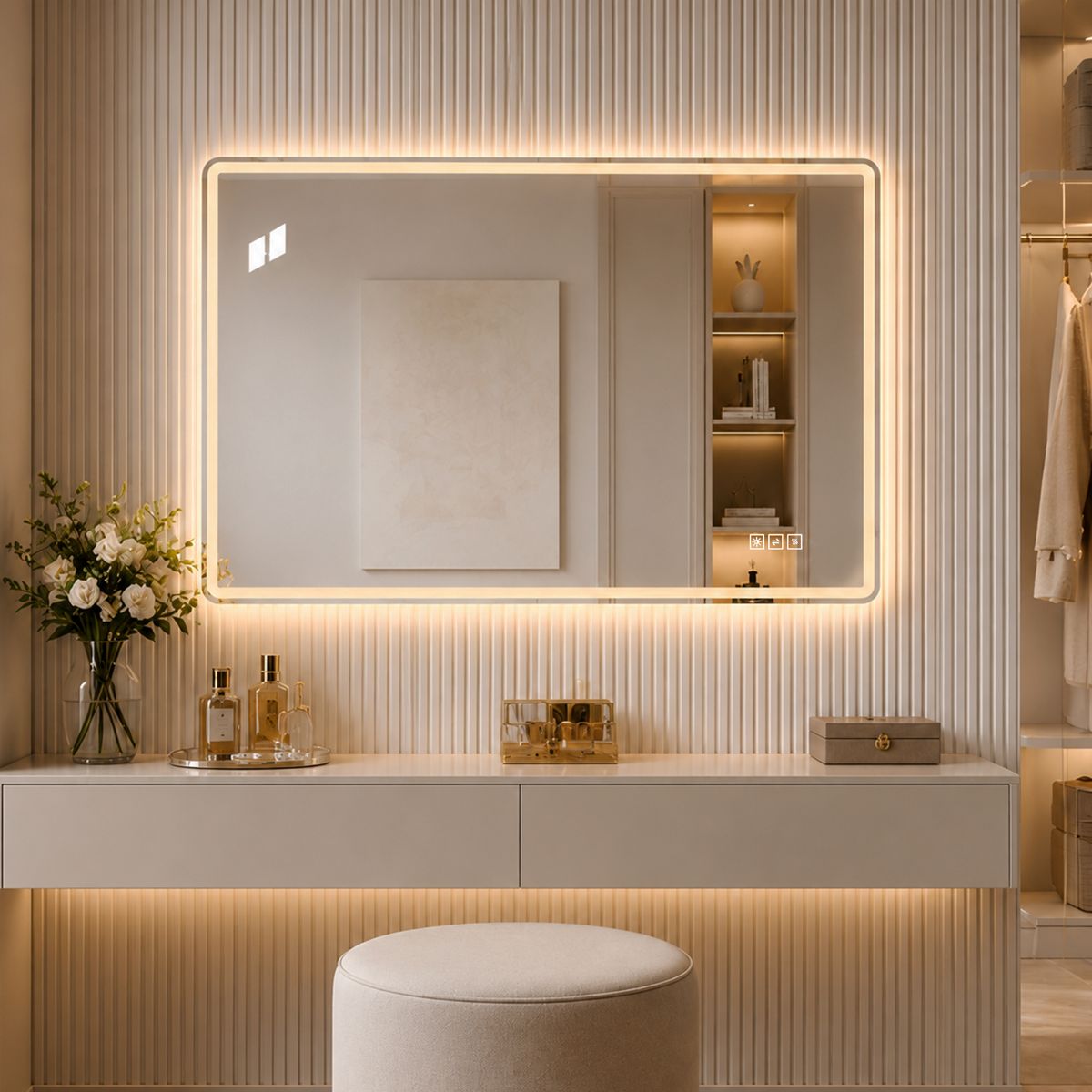 24 x 32 Front and Backlit LED Bathroom Mirror — view 4