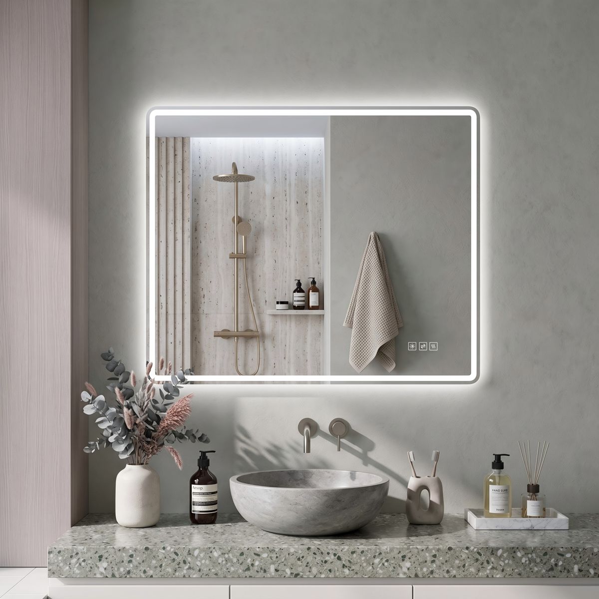 24 x 32 Front and Backlit LED Bathroom Mirror