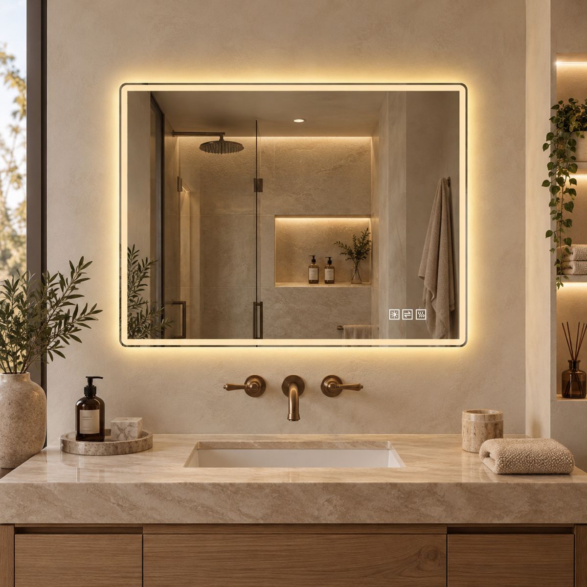 30 x 36 Frameless Front-Lit LED Mirror — view 2
