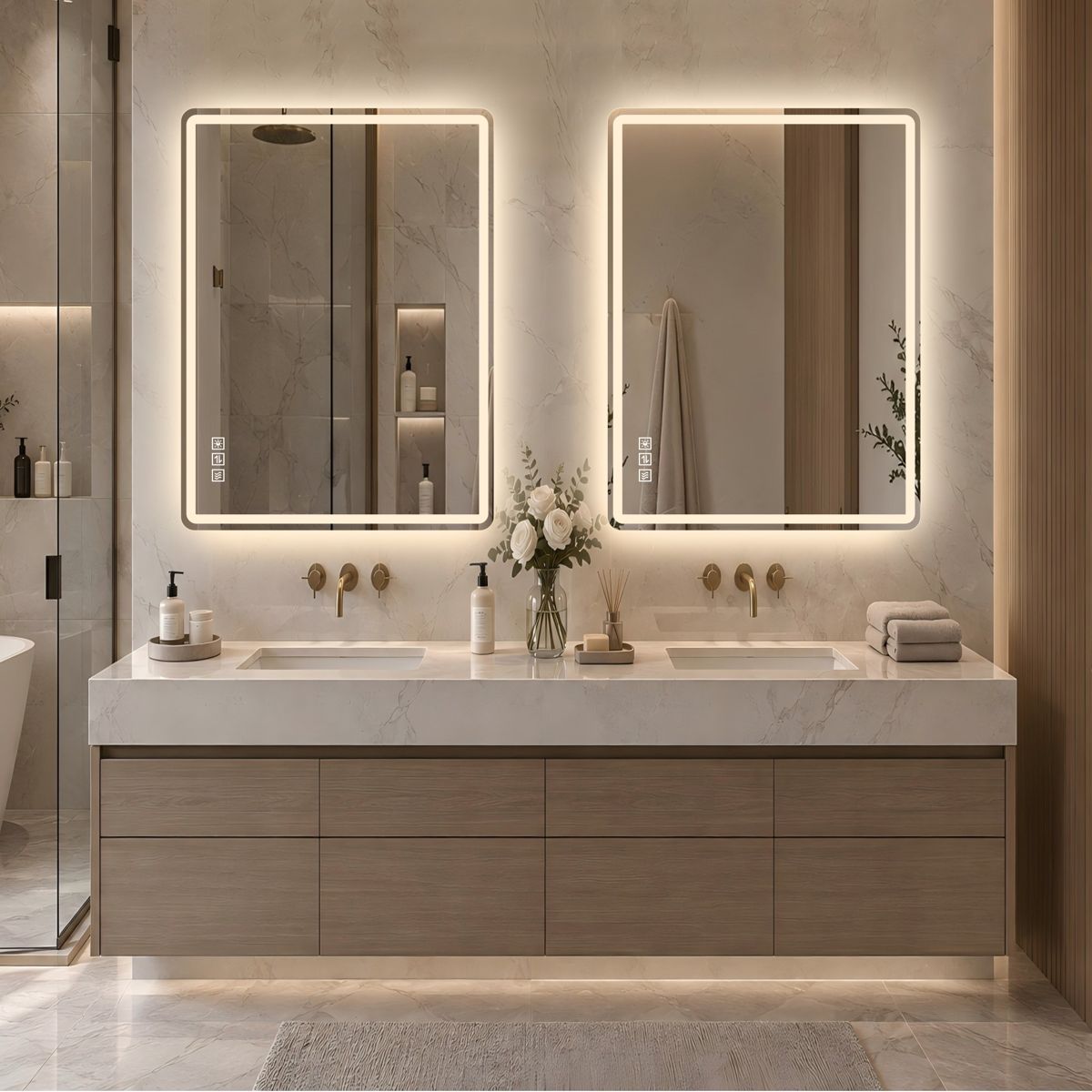 30 x 36 Frameless Front-Lit LED Mirror — view 3