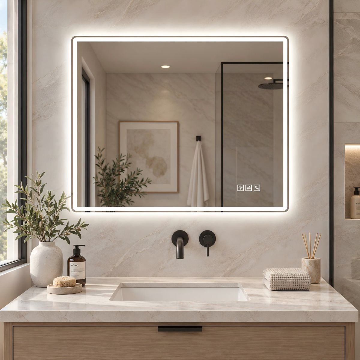 30 x 36 Frameless Front-Lit LED Mirror