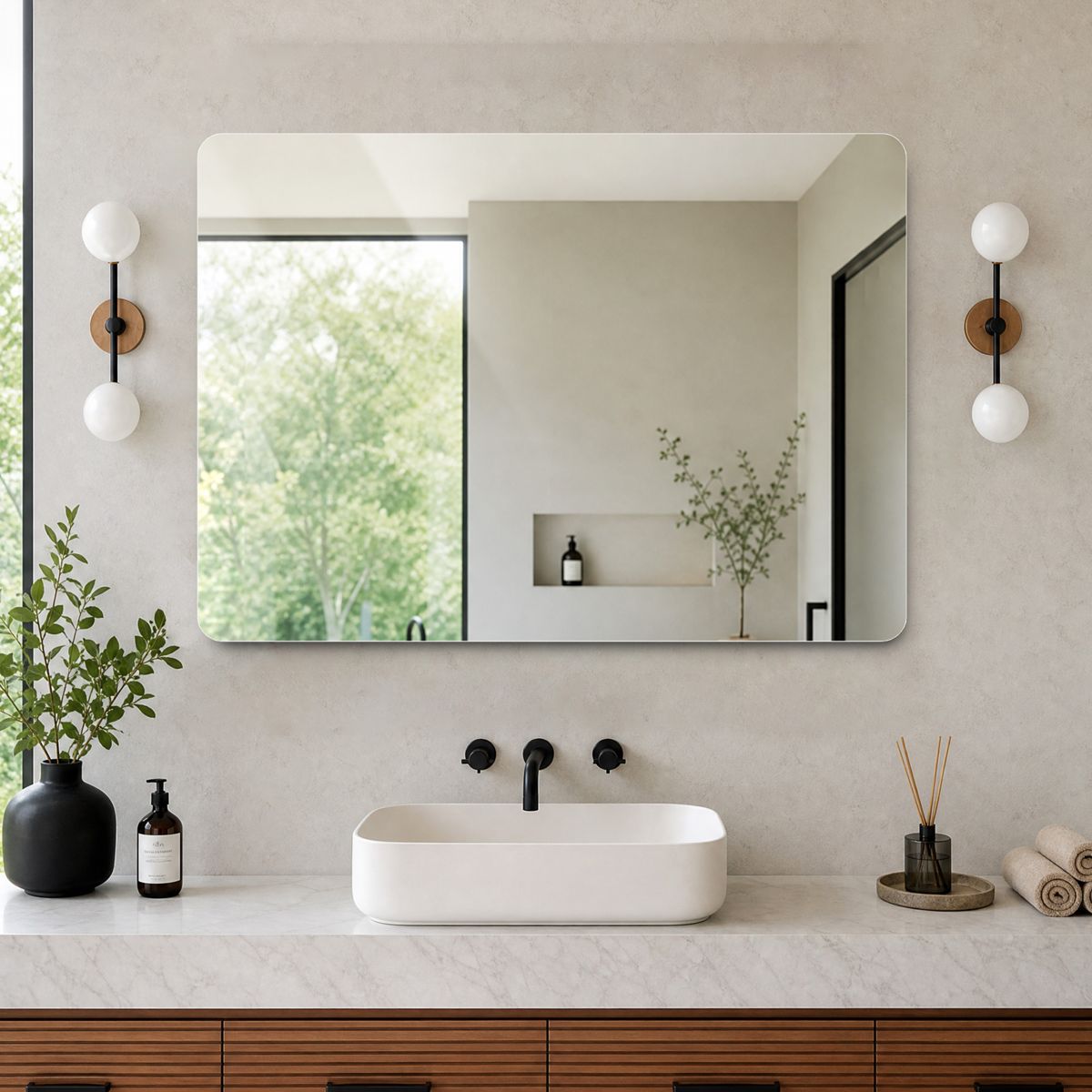 32 x 24 Frameless Rectangular Vanity Mirror