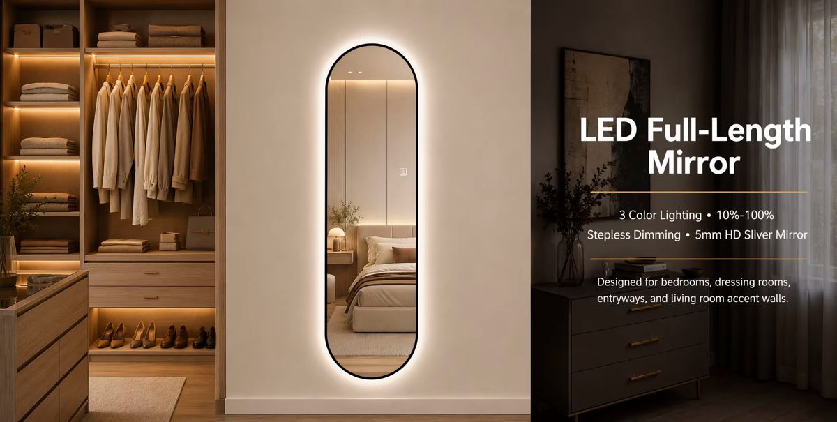 65-Inch Capsule Dimmable LED Full-Length Mirror — view 4