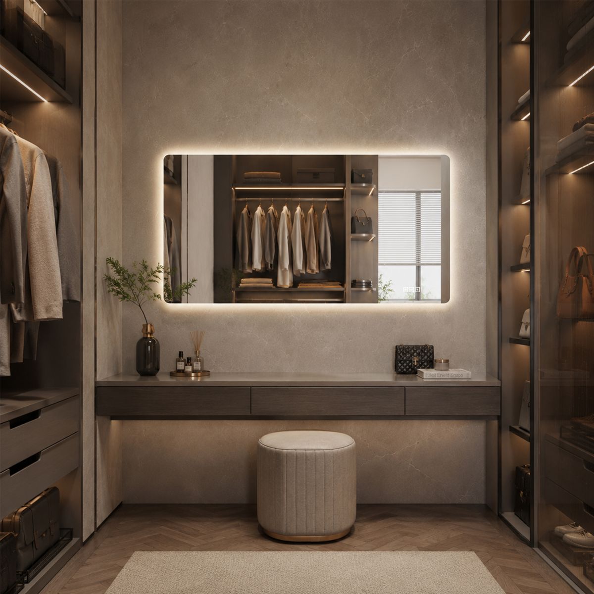 48 x 24 Rounded Rectangle Backlit LED Mirror — view 3