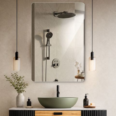 30 x 40 Frameless Rounded Rectangle Mirror — view 1