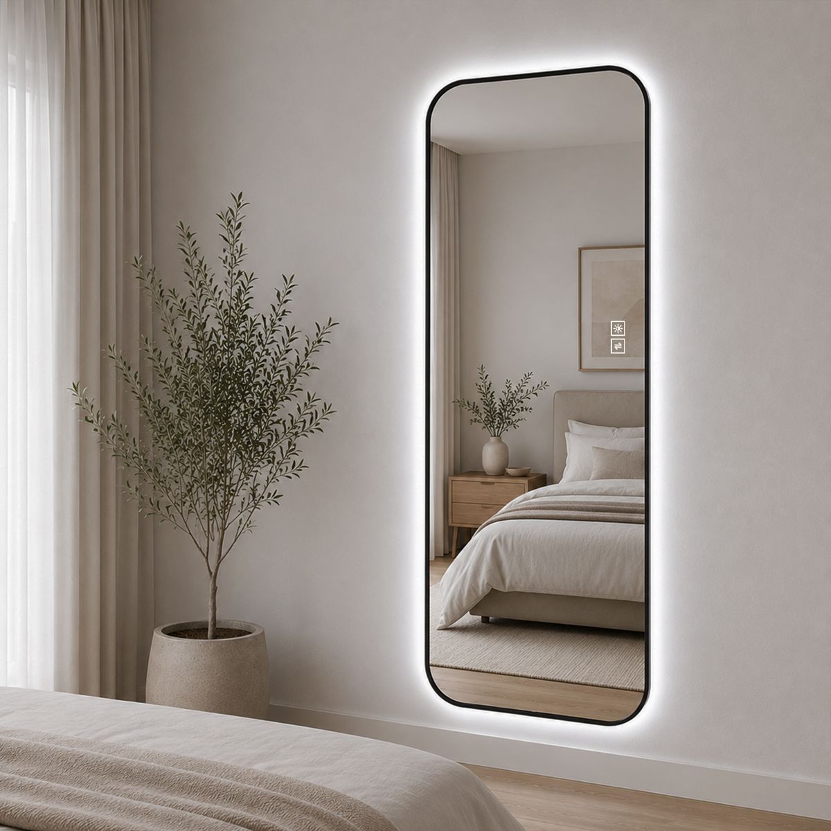 65x24-Inch Aluminum-Frame Backlit LED Mirror — view 3