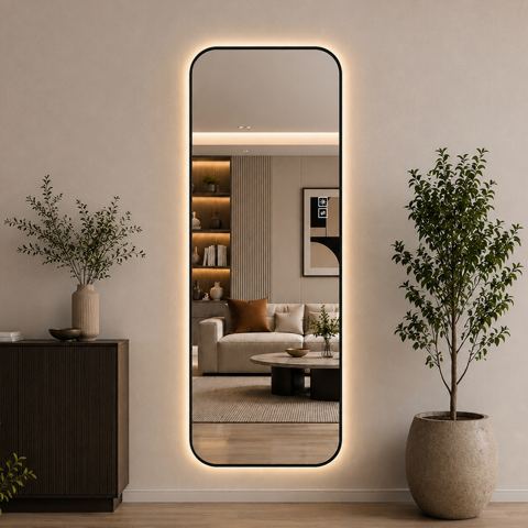 65x24-Inch Aluminum-Frame Backlit LED Mirror