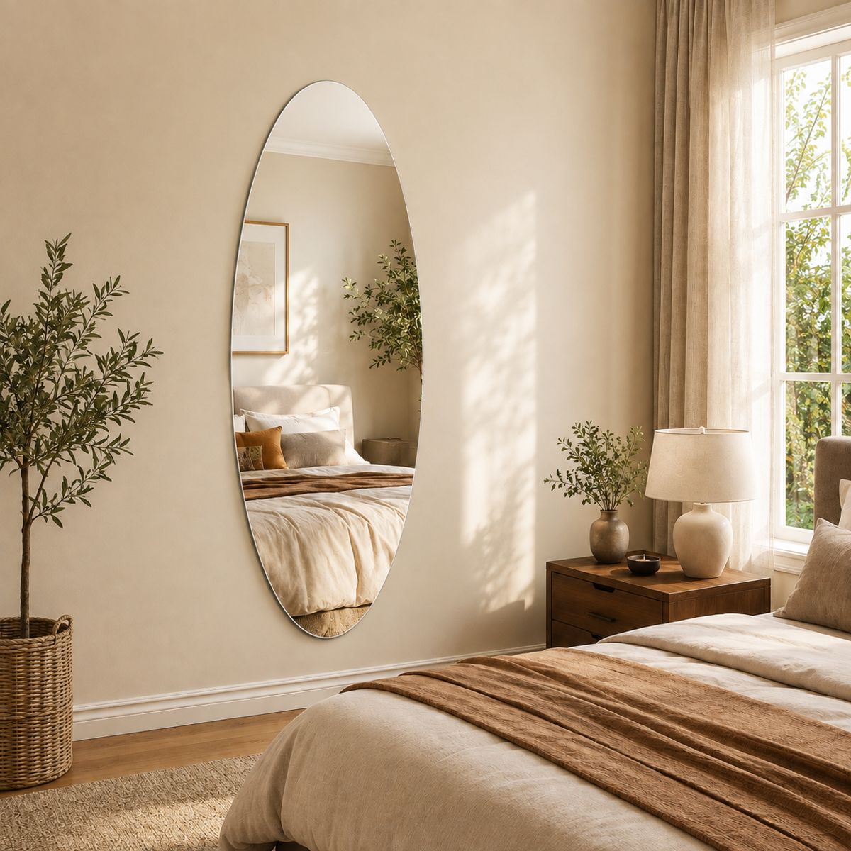 65x21-Inch Oval Full-Length Wall Mirror — view 2