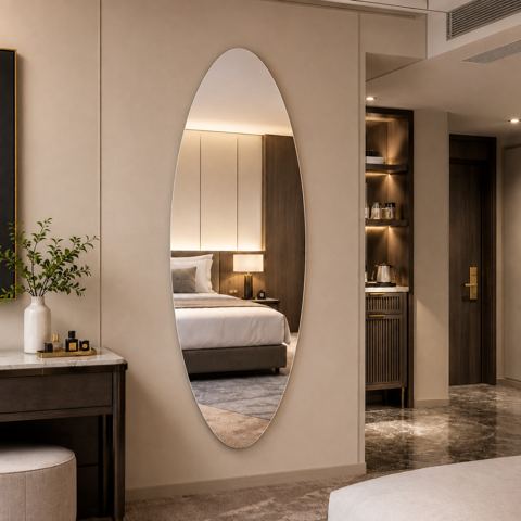 65x21-Inch Oval Full-Length Wall Mirror