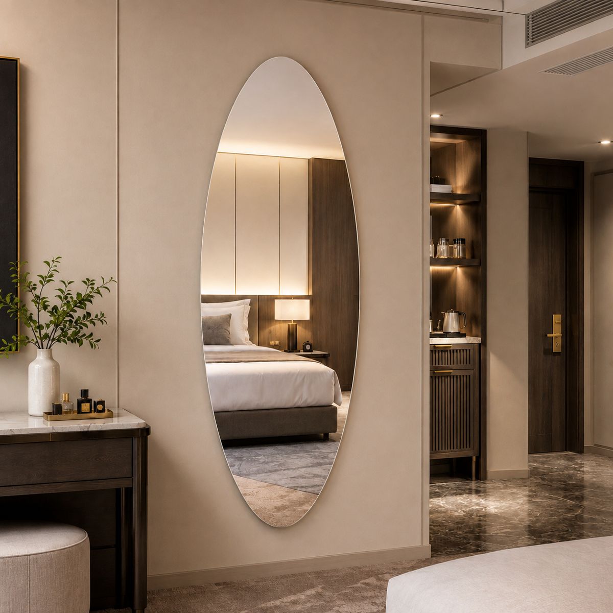 65x21-Inch Oval Full-Length Wall Mirror