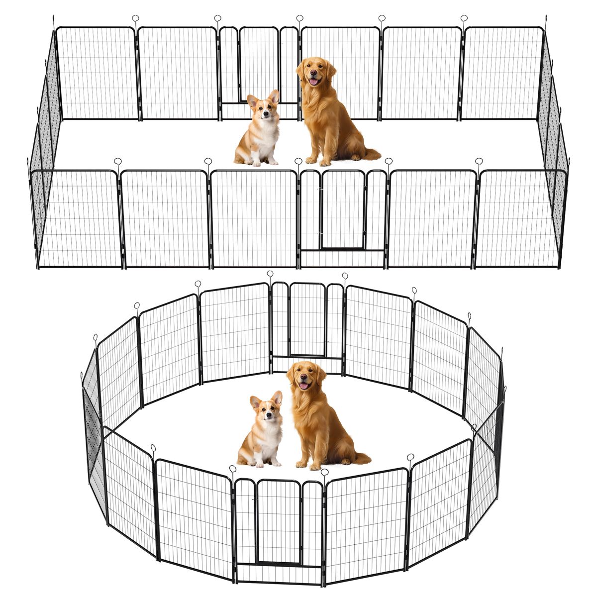 40-Inch 16-Panel Metal Dog Playpen — view 2