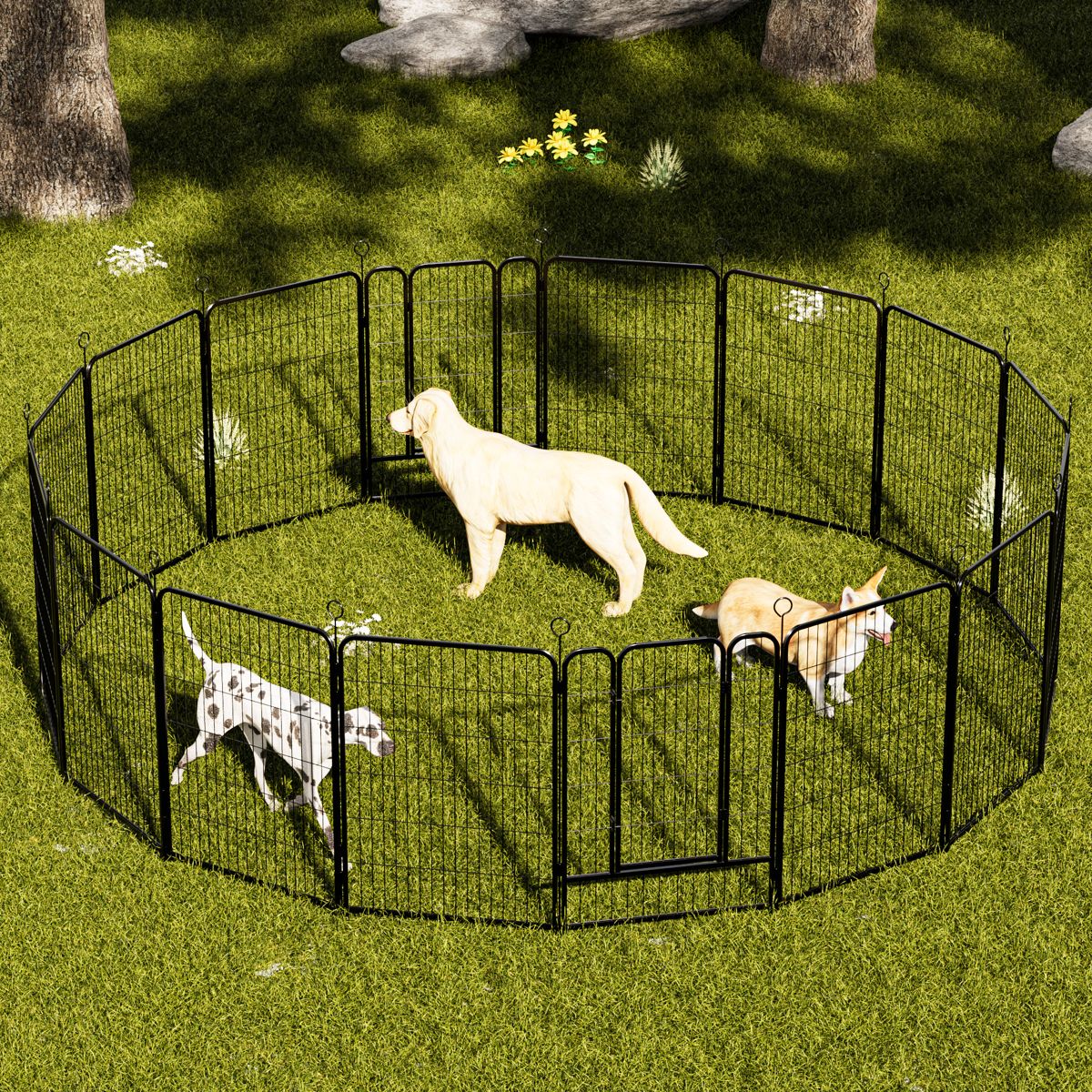 40-Inch 16-Panel Metal Dog Playpen