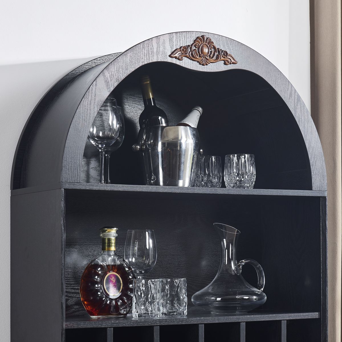 Arched Wine Cabinet with Removable Rack — view 4