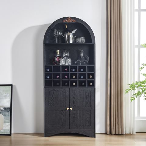 Arched Wine Cabinet with Removable Rack — view 1
