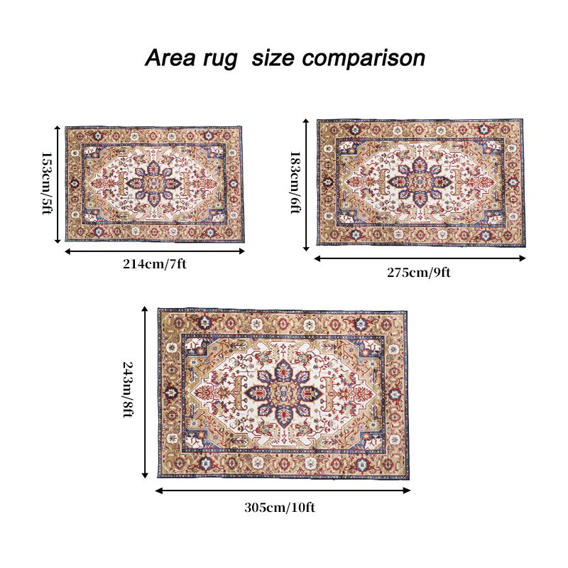 6 x 9 Ft Washable Persian-Style Floral Rug — view 3