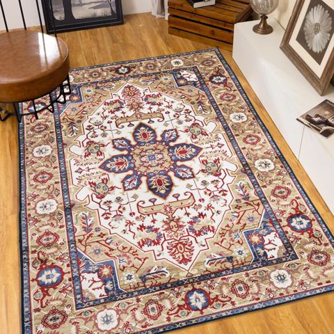 6 x 9 Ft Washable Persian-Style Floral Rug