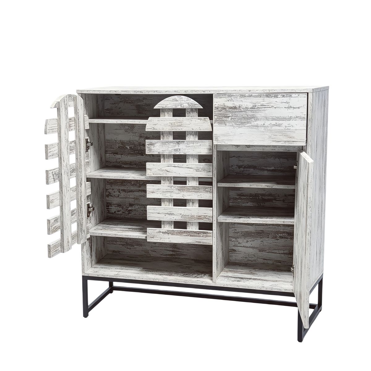 Farmhouse Sideboard with Arched Lattice Doors — view 3