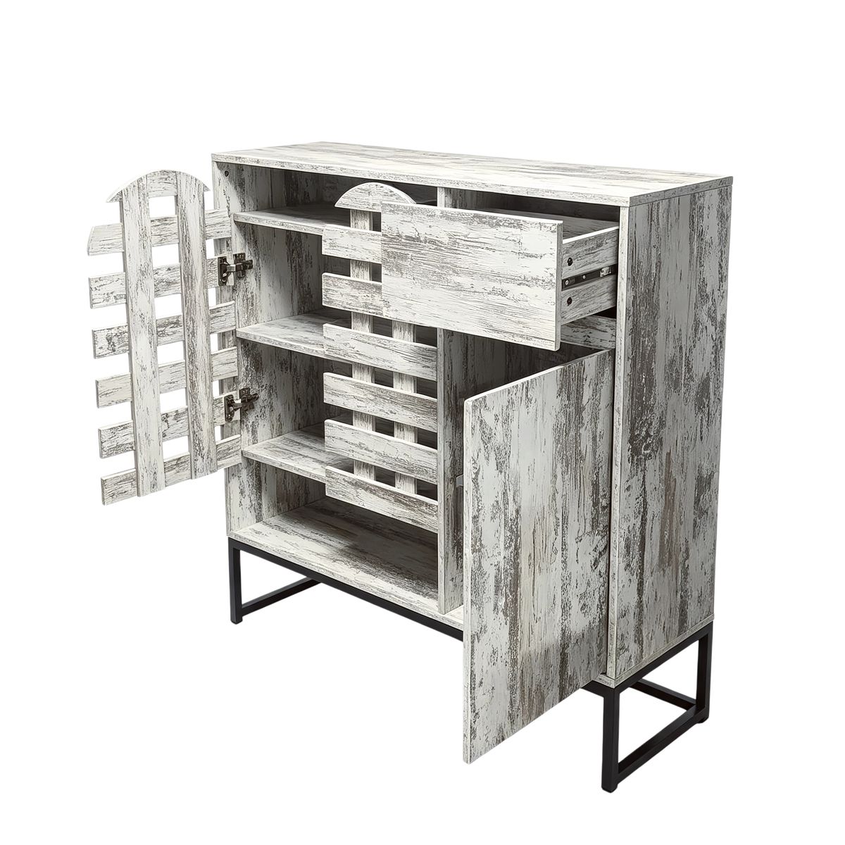 Farmhouse Sideboard with Arched Lattice Doors — view 4
