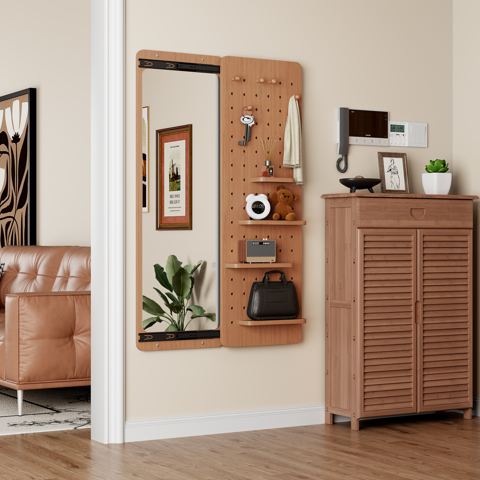 Sliding-Panel Full Length Wall Mirror