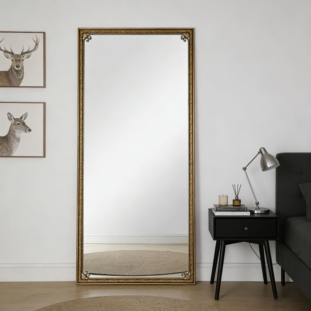 70-Inch Antique Gold Full Length Floor Mirror — view 4
