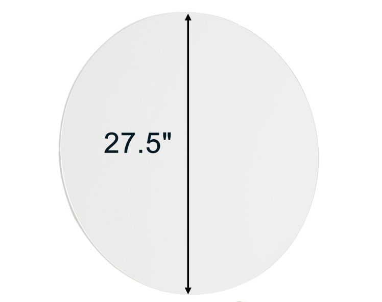 Round Mirror with Matte White Backboard — view 2