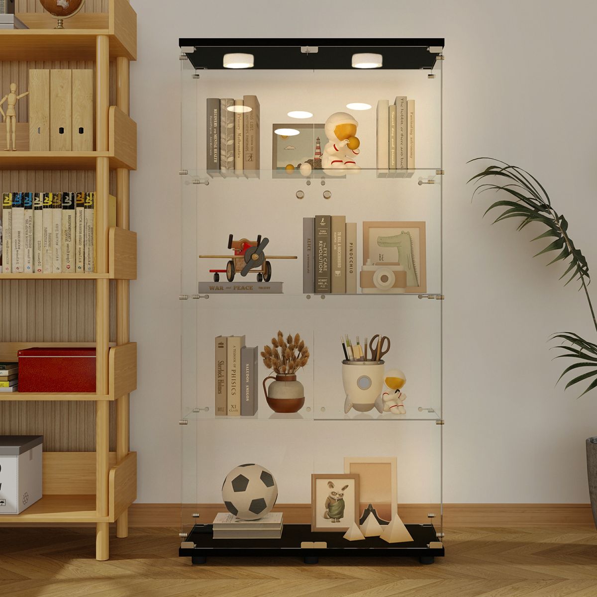 Tempered Glass Display Cabinet with Lights — view 2
