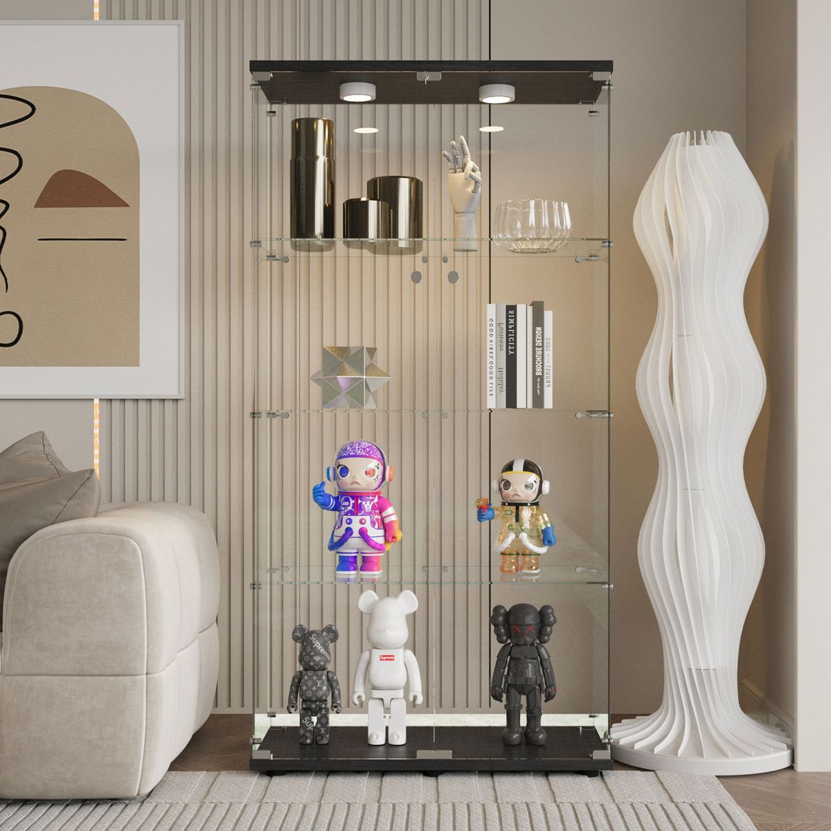 Tempered Glass Display Cabinet with Lights — view 4