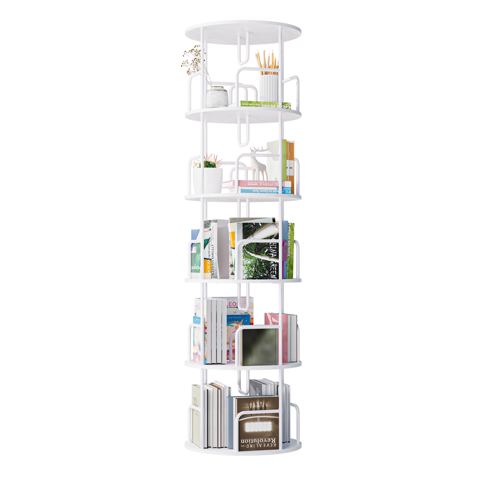Five-Tier 360° Rotating Bookshelf Tower — view 1