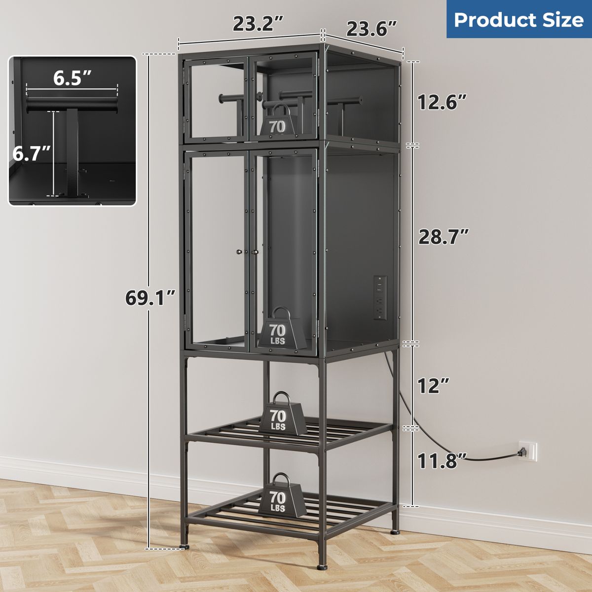 3D Printer Cabinet with Filament Storage — view 3