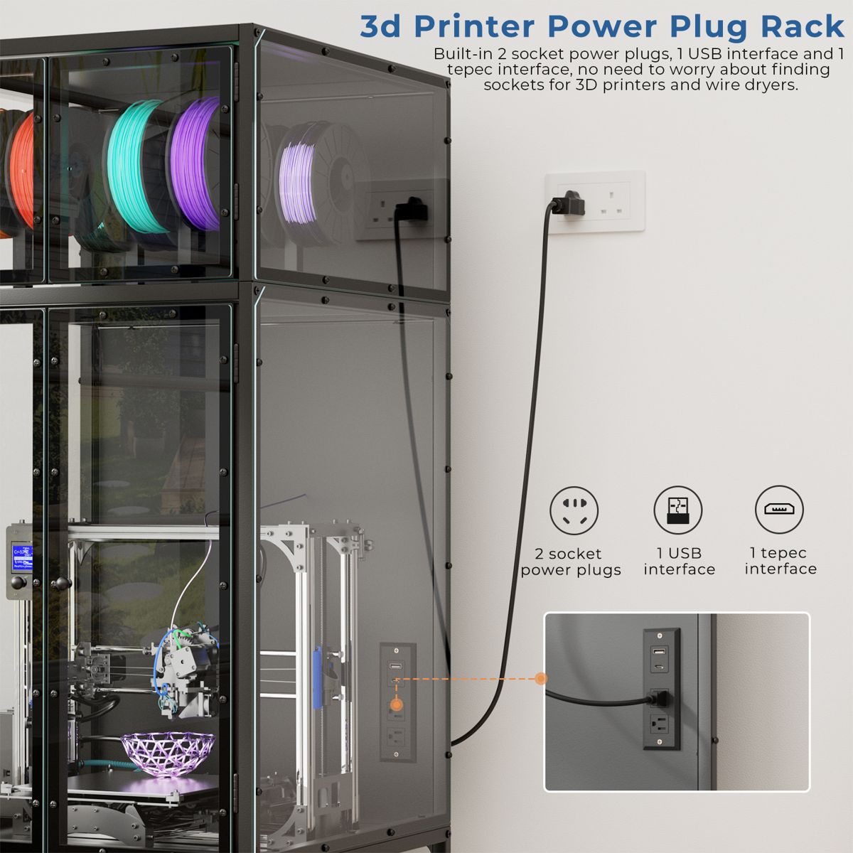 3D Printer Cabinet with Filament Storage — view 4