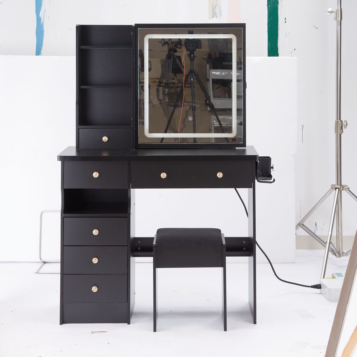 37-Inch Vanity with Left Drawer and LED Mirror — view 2