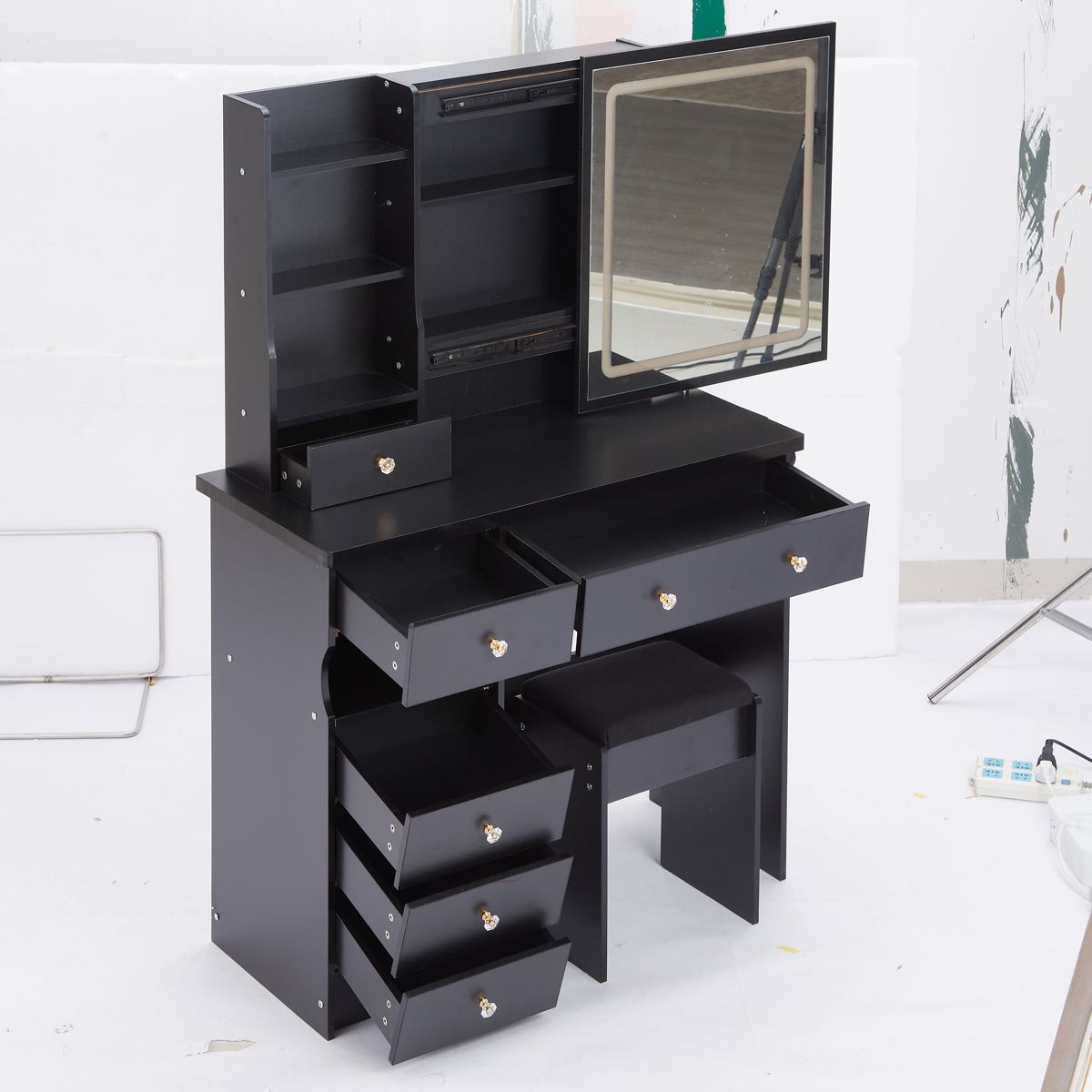 37-Inch Vanity with Left Drawer and LED Mirror — view 3