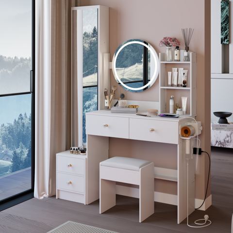 LED Vanity with Full-Body Mirror Cabinet