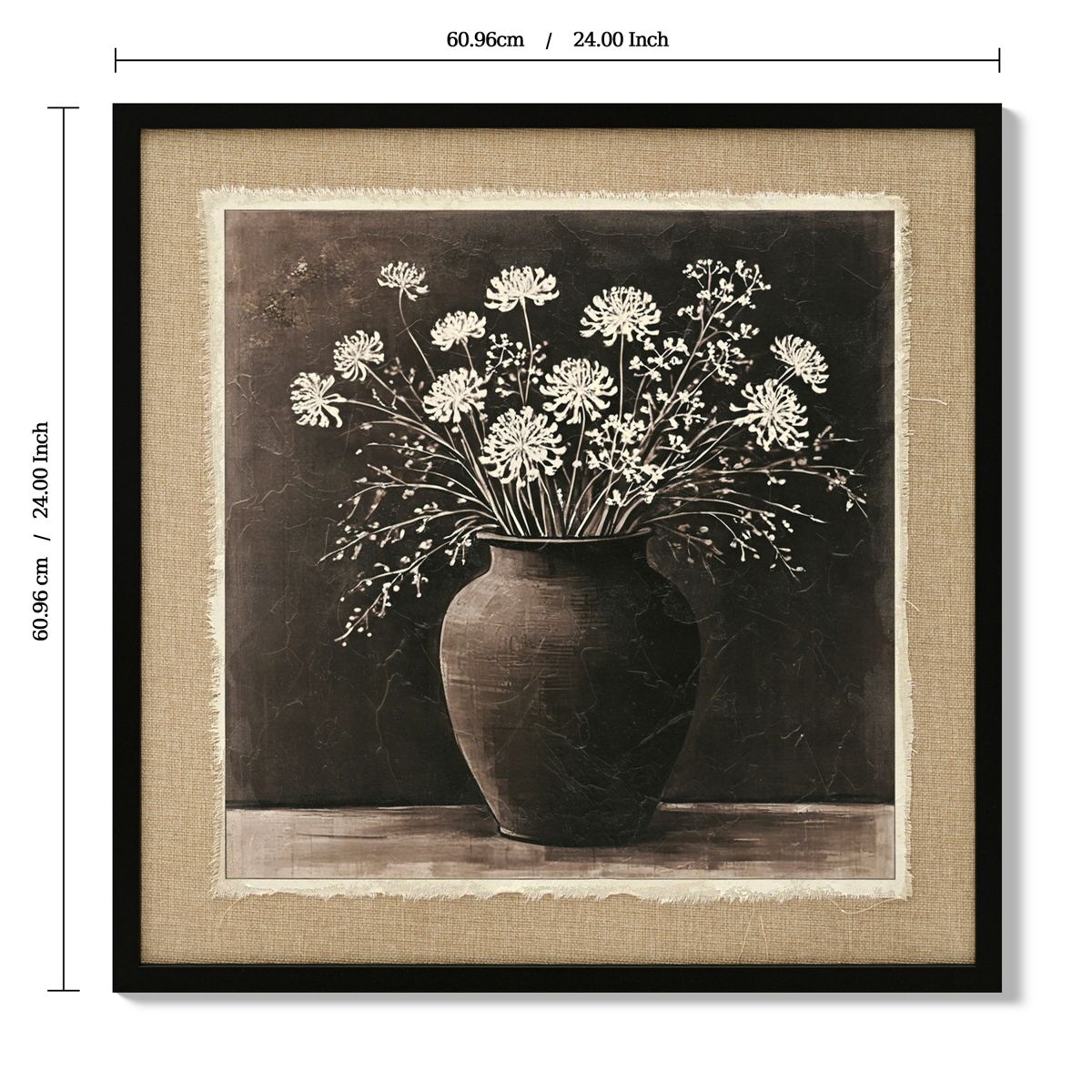 White Flower in Rustic Clay Pot Canvas Art — view 4
