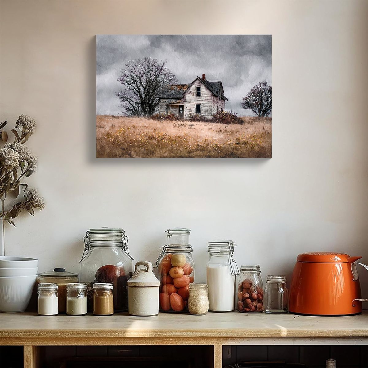Framed Rustic Barn Canvas Print, 24x16 Inches