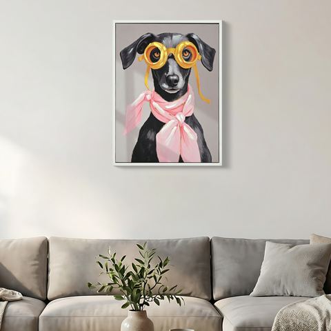 16 x 12-Inch Vacation Puppy Canvas Wall Art