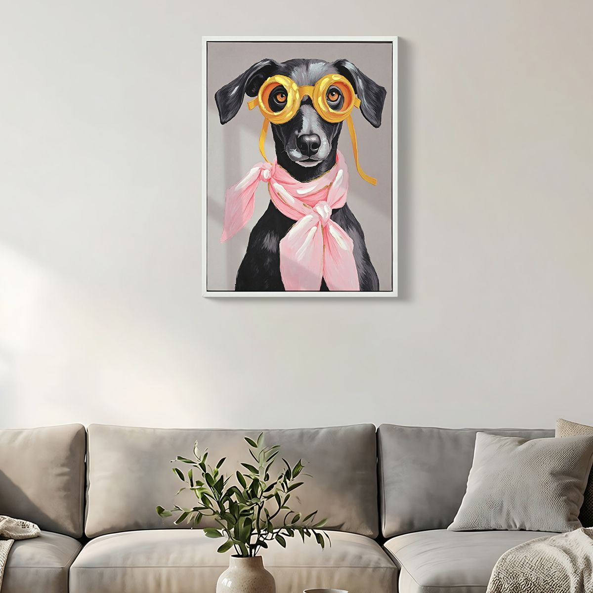 16 x 12-Inch Vacation Puppy Canvas Wall Art