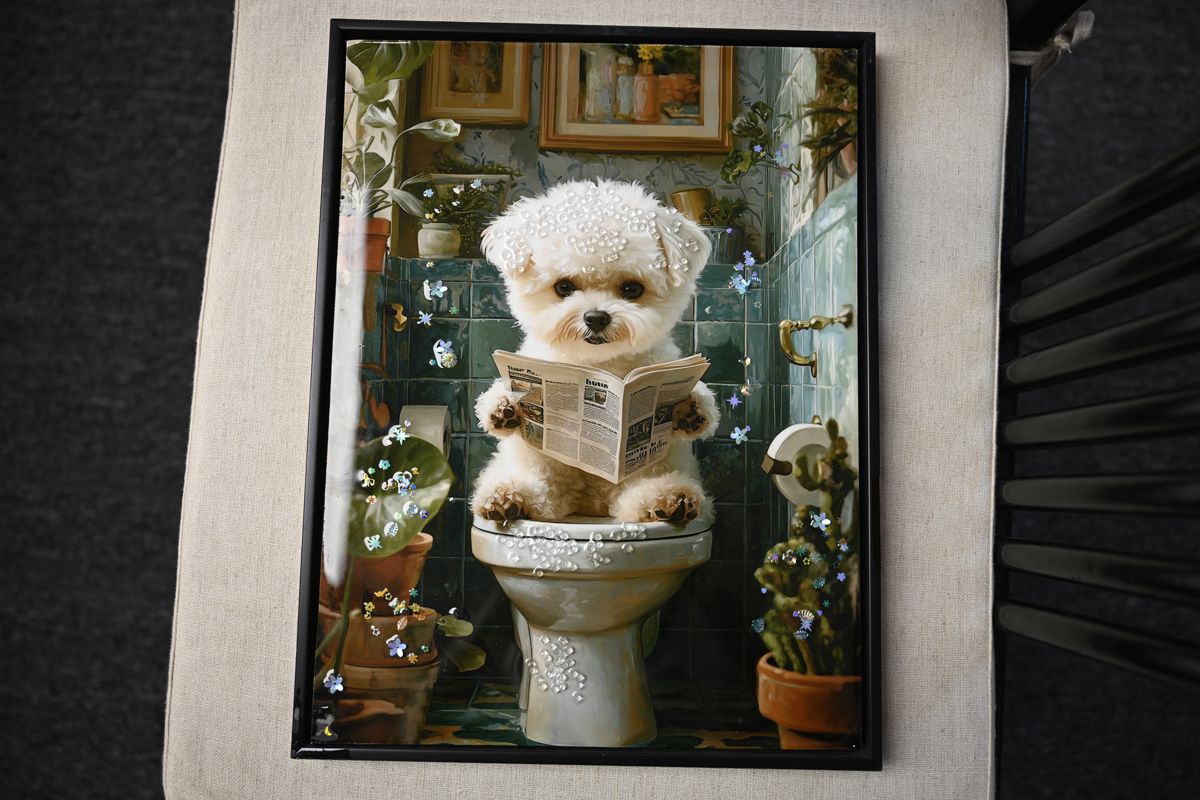 Framed Puppy Canvas Print, 12x16 Inches — view 2