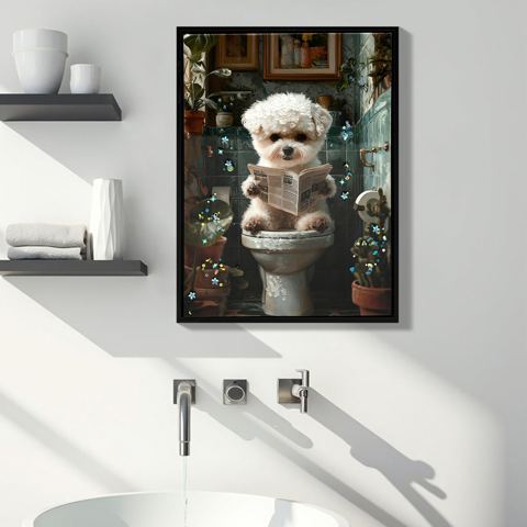 Framed Puppy Canvas Print, 12x16 Inches